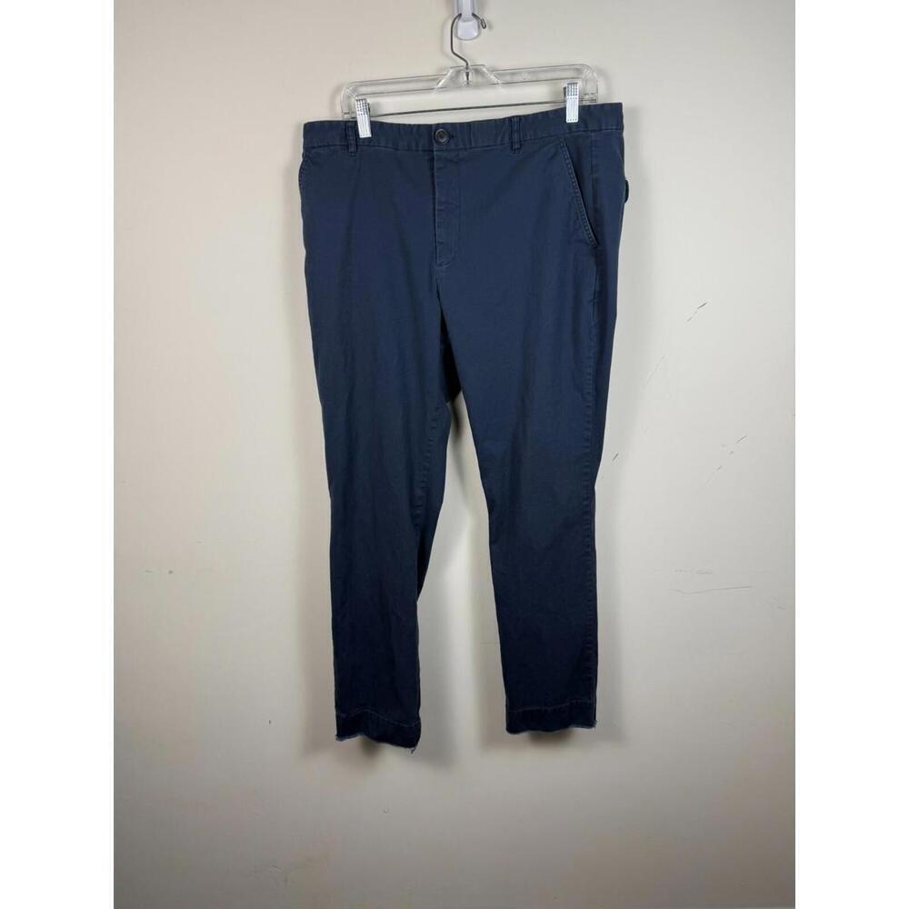 ATM Anthony Thomas Melillo Blue Flat Front‎ Cotton Raw Hem Pants 36x30